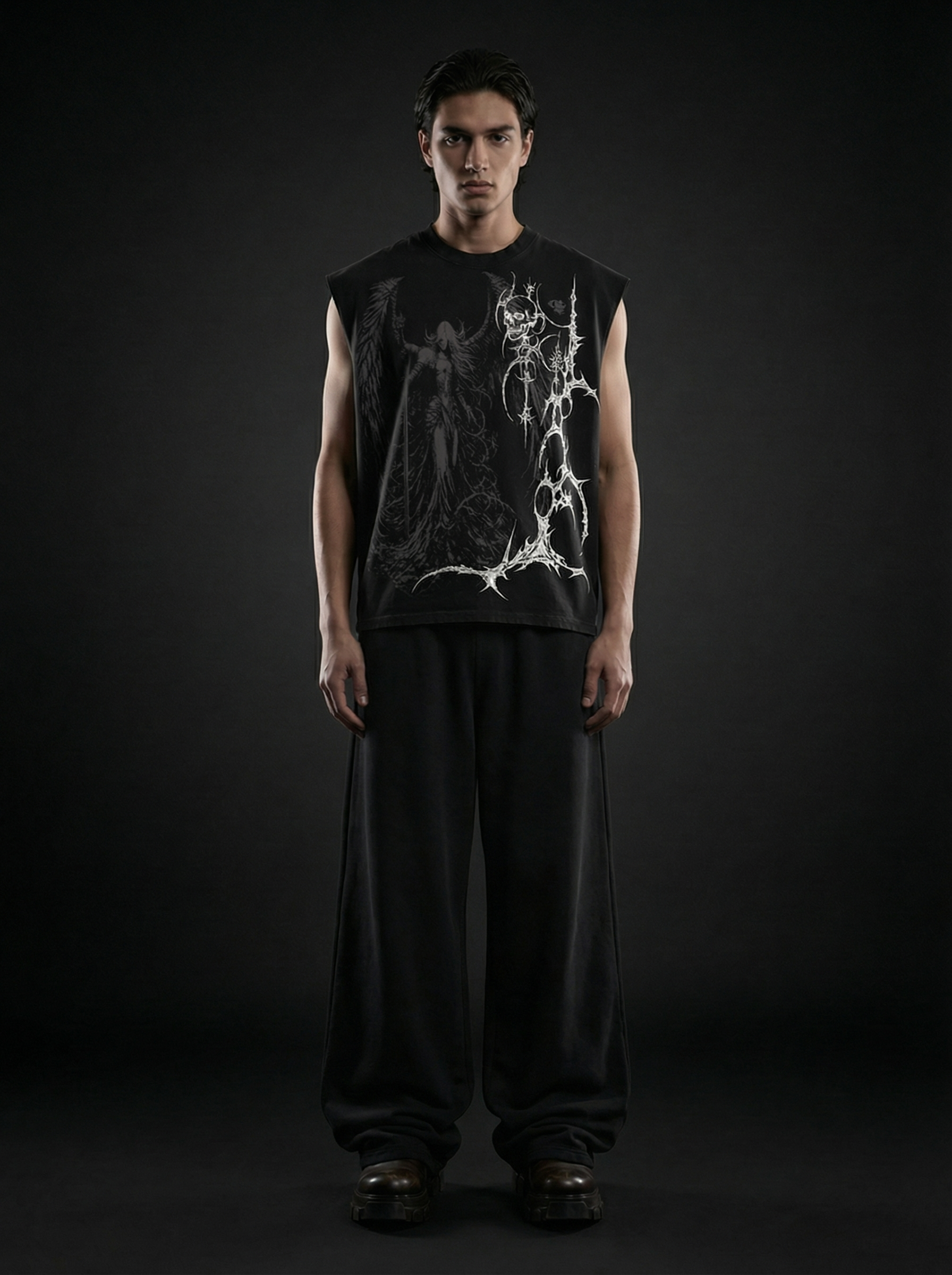 Celest Black Vest